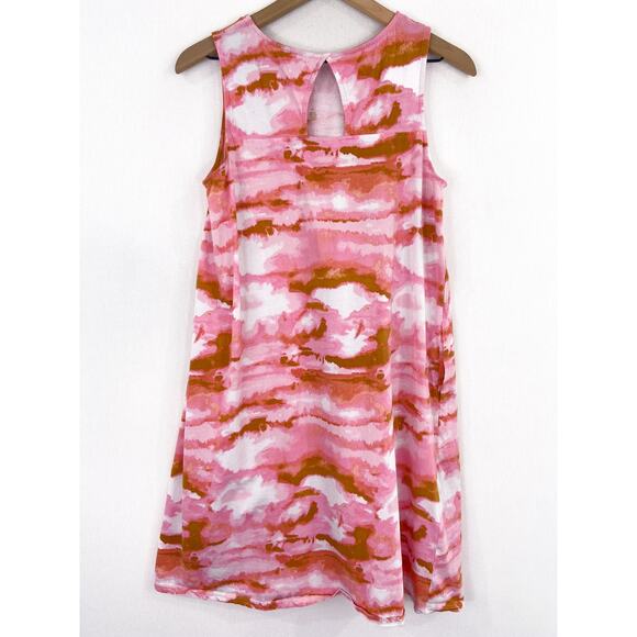 Cuddl Duds Women's Pink Tie Dye Tank Dress Medium Pink Ochre Camo Sleevless - Picture 3 of 10
